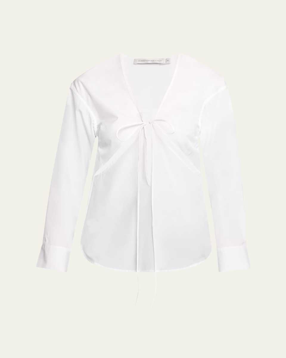 Triquetra Self-Tie Cotton Shirt